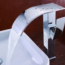 Milly Single Handle Single Hole Waterfall Vessel Sink Faucet In Polished Chrome B5
