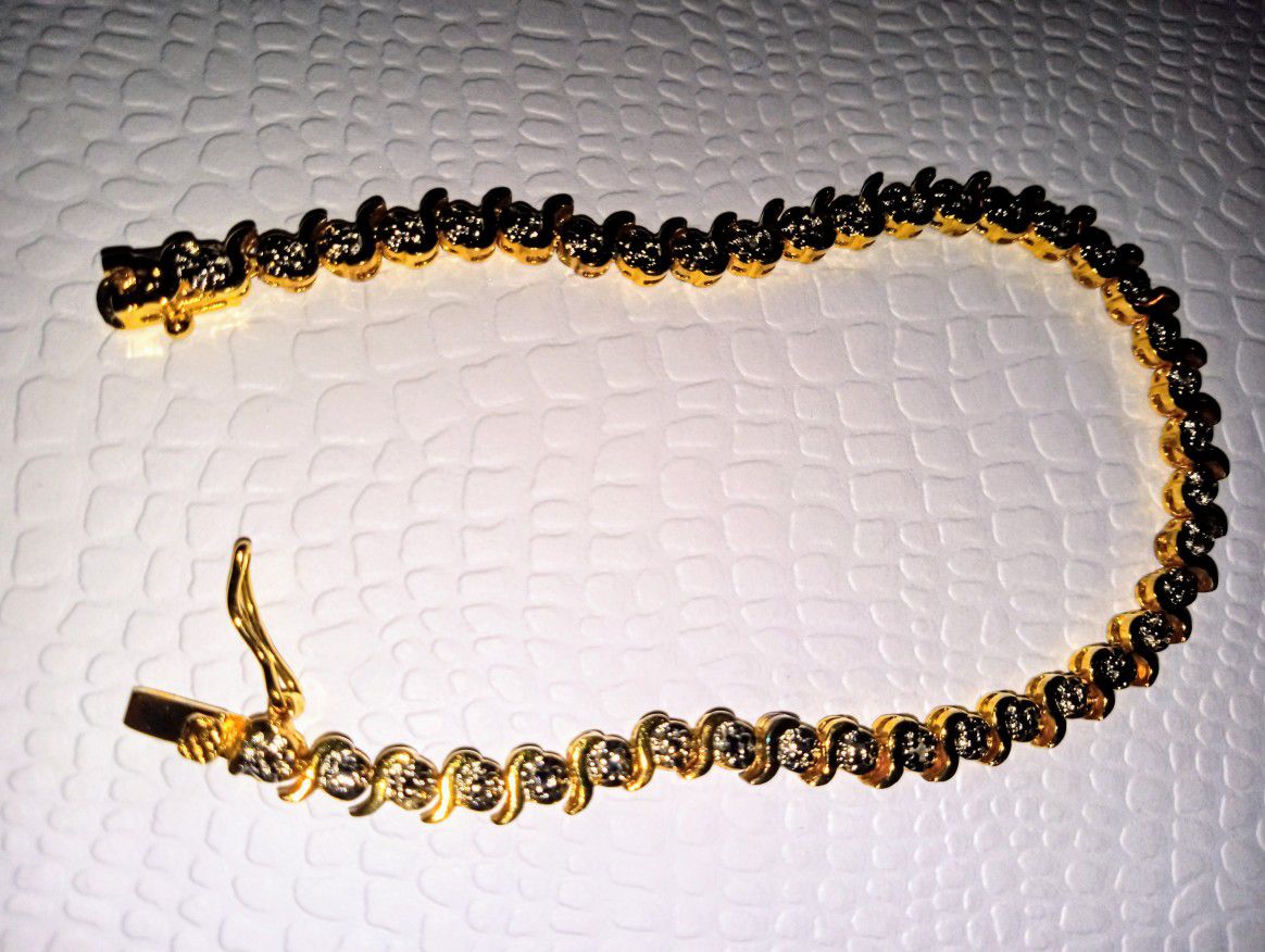 Gold Cubic Zirconia Bracelet 