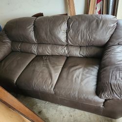 Brown Leather Couch 