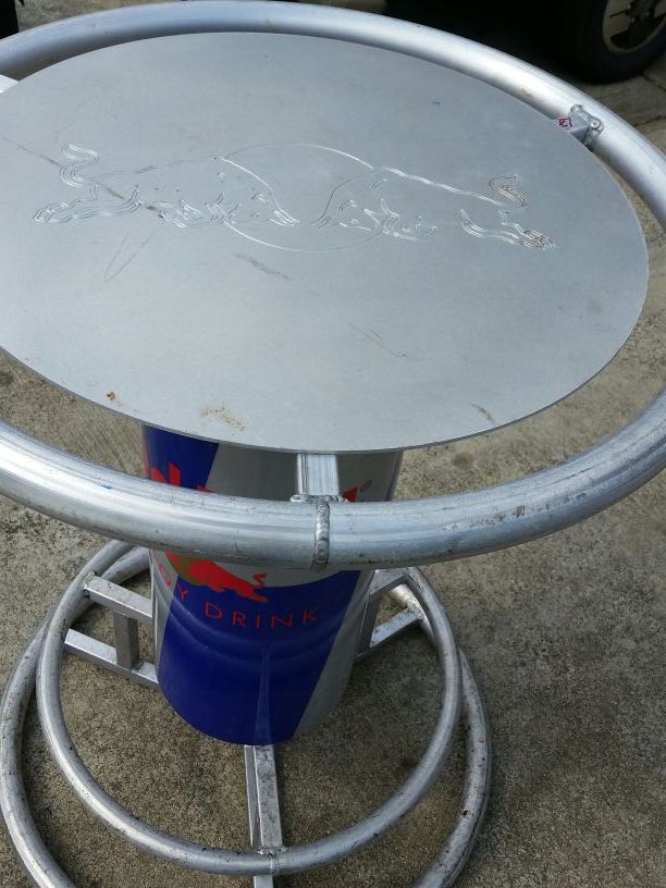 Red Bull pub bar patio table made from aluminum. for Sale in