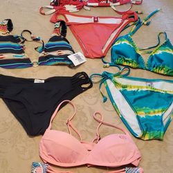 Bikini tops and bottoms.