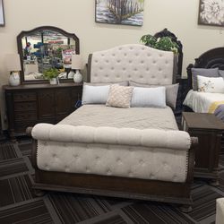 6pc Sleigh Bedroom Set