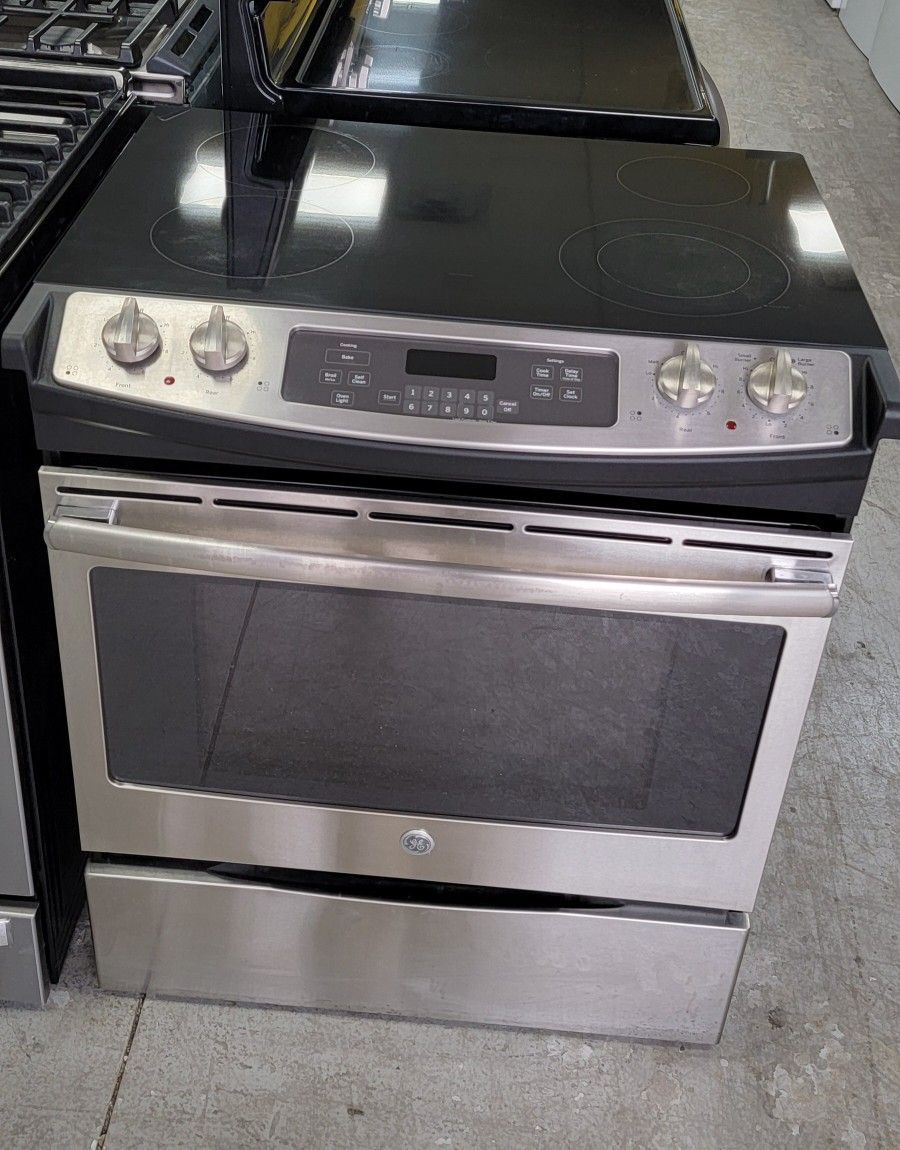 GE Stainless Slide-in Electric Glass Top Stove With Warranty Delivery Available Fee Depend on Address π π π»