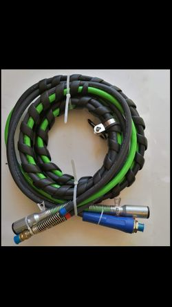 7 Way Electrical Green ABS Trailer Cord & Air Line Hose...