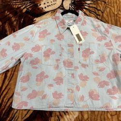 Zoey LEVIS WOMENS Retro Floral Utility Denim Shirt