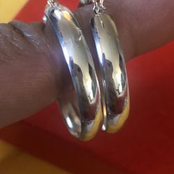 925 sterling silver hoops earrings 40mm