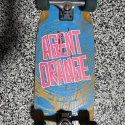 Vision Agent Orange Reissue Skateboard  With Tracker Dart Trucks And Blurr Wheels