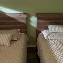 Two twin beds can be converted to queen. Brand new