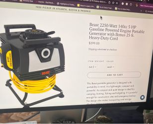 Beast 2250-Watt Portable Gasoline Generator
