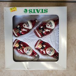 vintage glass Santa ornaments from Stats Christmas Store. 