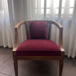 Vintage Burgundy Cane Chair