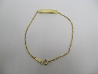 Tiffany & Co. 18K Yellow Gold 7" Tag Chain ID Bracelet