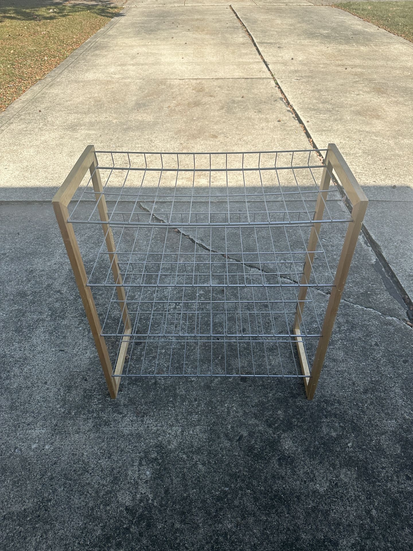 Metal & Wood Shoe Rack
