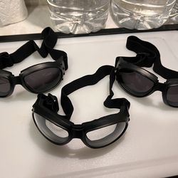 Like new motorcycle goggles, one clear pair and one tinted pair excellent condition worn once