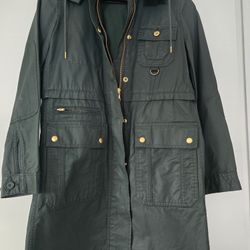 J. Crew Women's XXS Field Mechanic Utility Jacket Hunter Green Gold Hardware Zip Snap