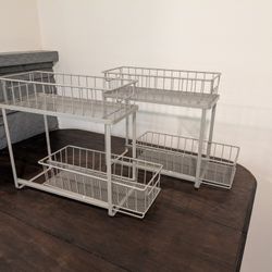 Under Cabinet Metal Mesh Storage Bins
