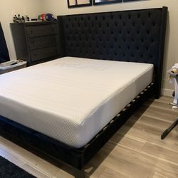 New In Box King Bed Frame With Mattress (Read Description Below)