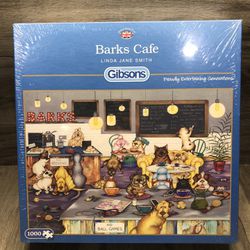 Gibsons Barks Café 1000 Piece Puzzle Dogs Made In UK