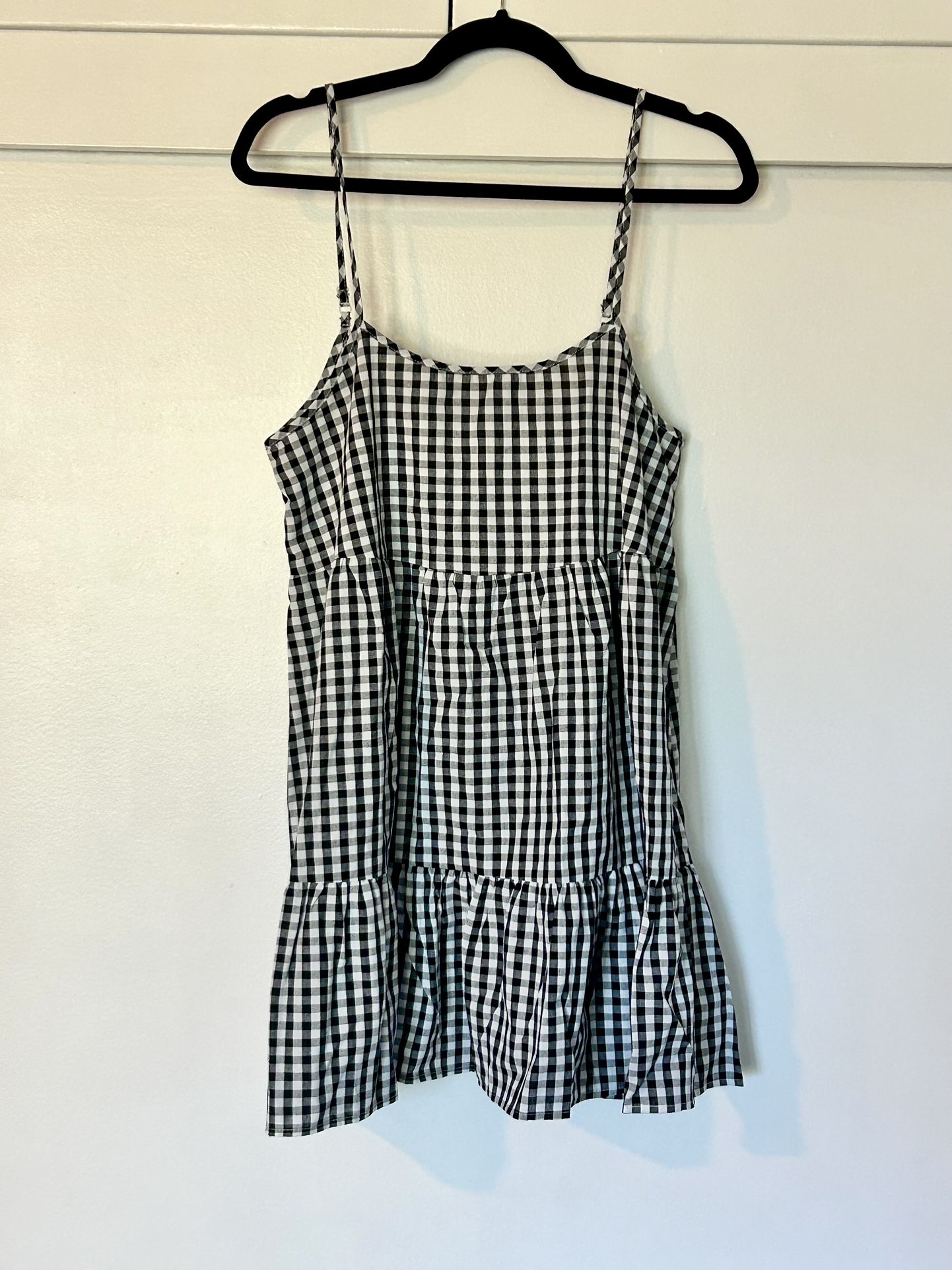 Women’s Strappy Dress Black White Gingham