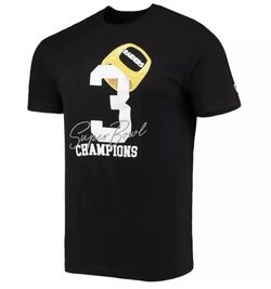 Las Vegas Raiders 3 Rings New Era T Shirt Men’s Medium - 2XL Super Bowl Champions New