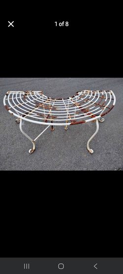Vintage, metal Plant Stand - Rustic, Wrap Around Stand - Charming, Elegant, Outdoor Decor