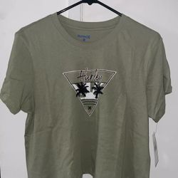 Juniors’ Hurley Palm Beach Logo Tee Oil Green Large