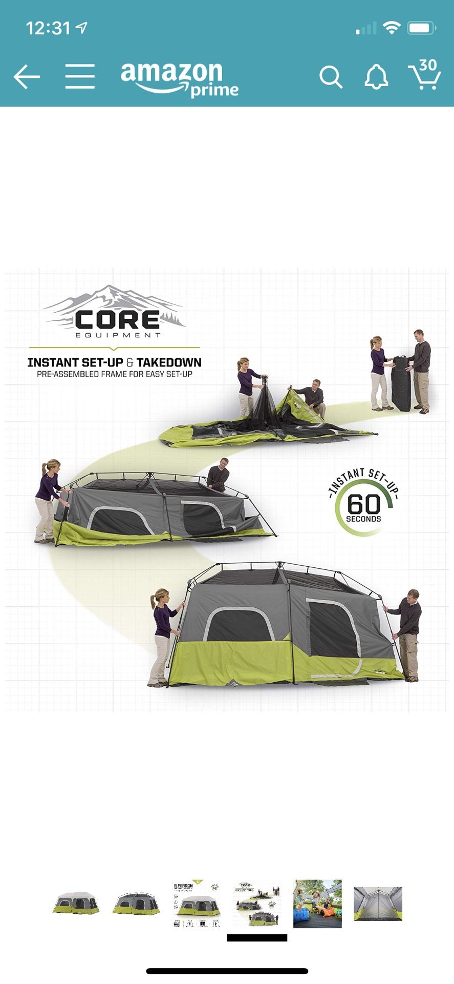 Core 9 Person Instant Tent