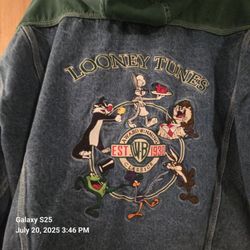 Like New Vintage Warner Brothers XL Mens Jacket With Hood