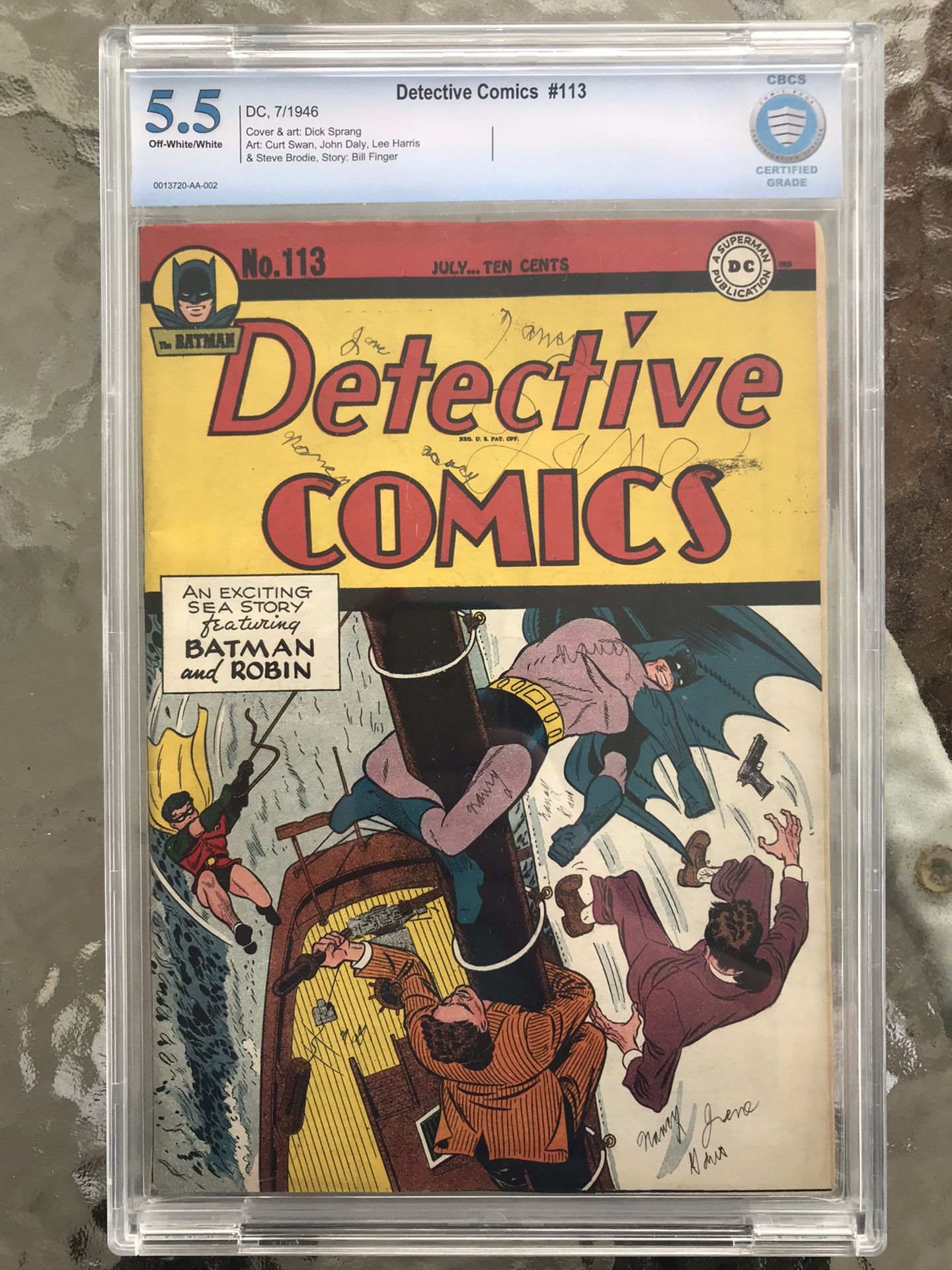Detective Comics #113 (1946) CBCS 5.5; O/w to White; Bill Finger Story; Like CGC