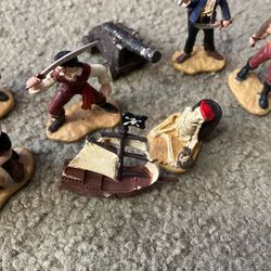 SET OF 9 ORIGINAL 2.5" PIRATES & CANNONS FIGURINES TOOB COLLECTION SAFARI LTD.