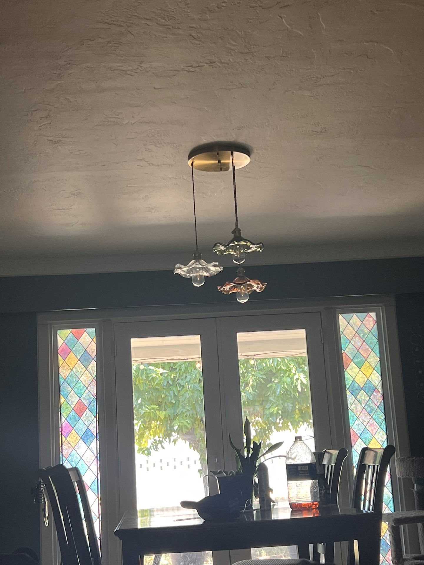 Blown Glass Lotus Flower Lamp