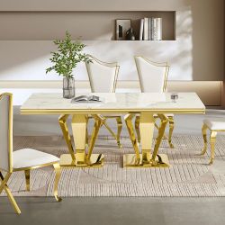 Modern Stainless Steel Dining Table