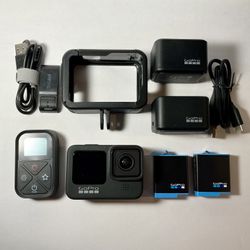 GoPro Hero 9 with 3 GoPro Batteries, Chargers, Remote, Case & many accessories