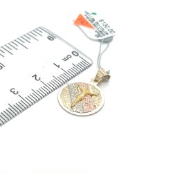 14kt Gold Tri Color Round Jesus Pendant 1.30grams 153414 9