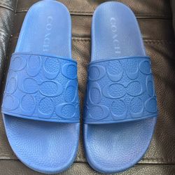 Coach Blue Slide Sandals US Mens 10