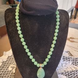 Jade Necklace With Pendant Sterling