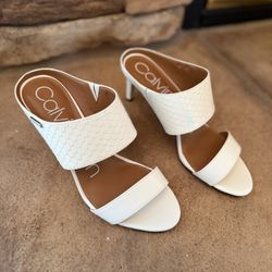 New Calvin Klein White Heels 