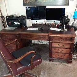 Partner Desk with Leather Chair