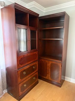 Bookcase Cabinet Set and table