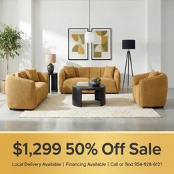 New mustard yellow sofa set- buy now pay later