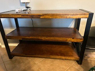Industrial Wood and Metal Console Table