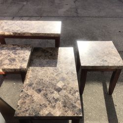 Marble Top End Tables, Coffee Table And Console Table 