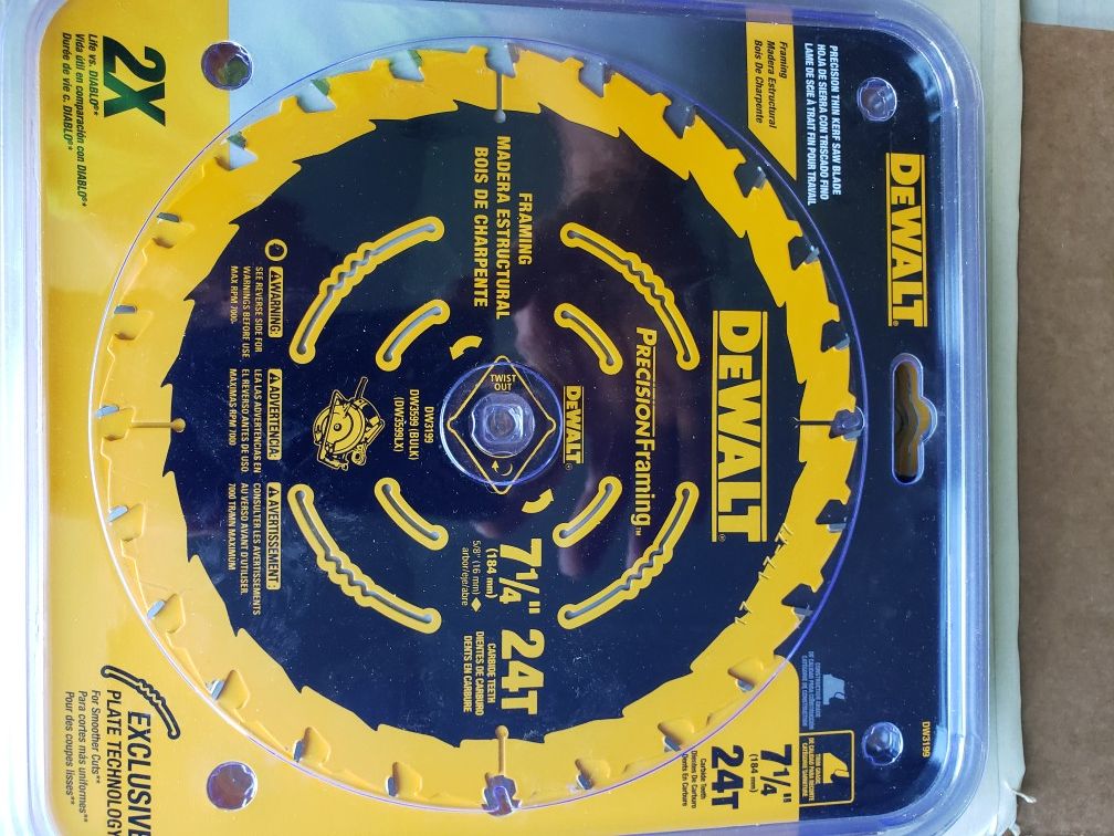 5 pack of 7 1/4" saw blade - new