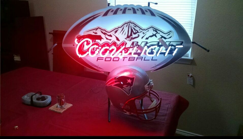 New England Patriots coors light neon sign
