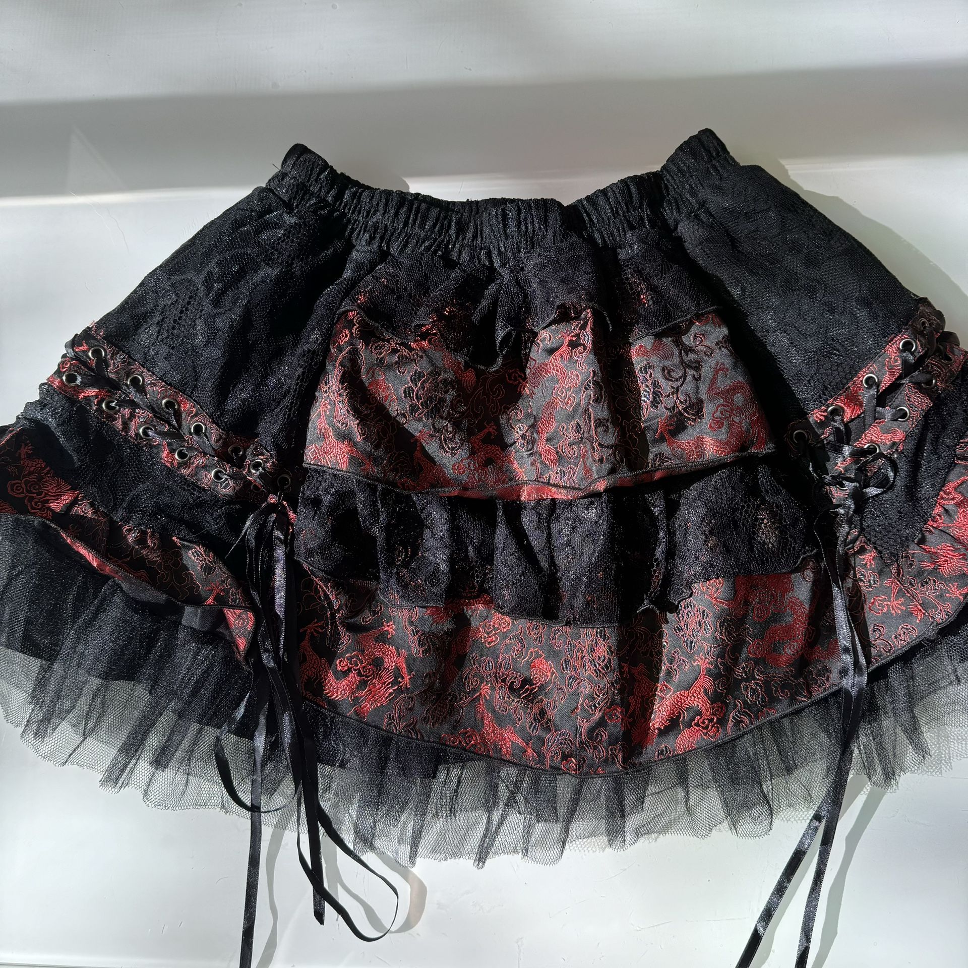 Like New - Women Small - Steampunk Skirt Lace Lolita Festival Rave Concert Punk Goth Cosplay Costume Halloween