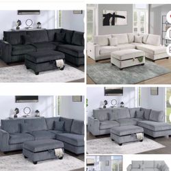 Sectional with ottoman set