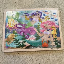 Melissa & Doug Mermaid Fantasea Wooden Jigsaw Puzzle 48 Pieces Wooden Toddler PreK Toy