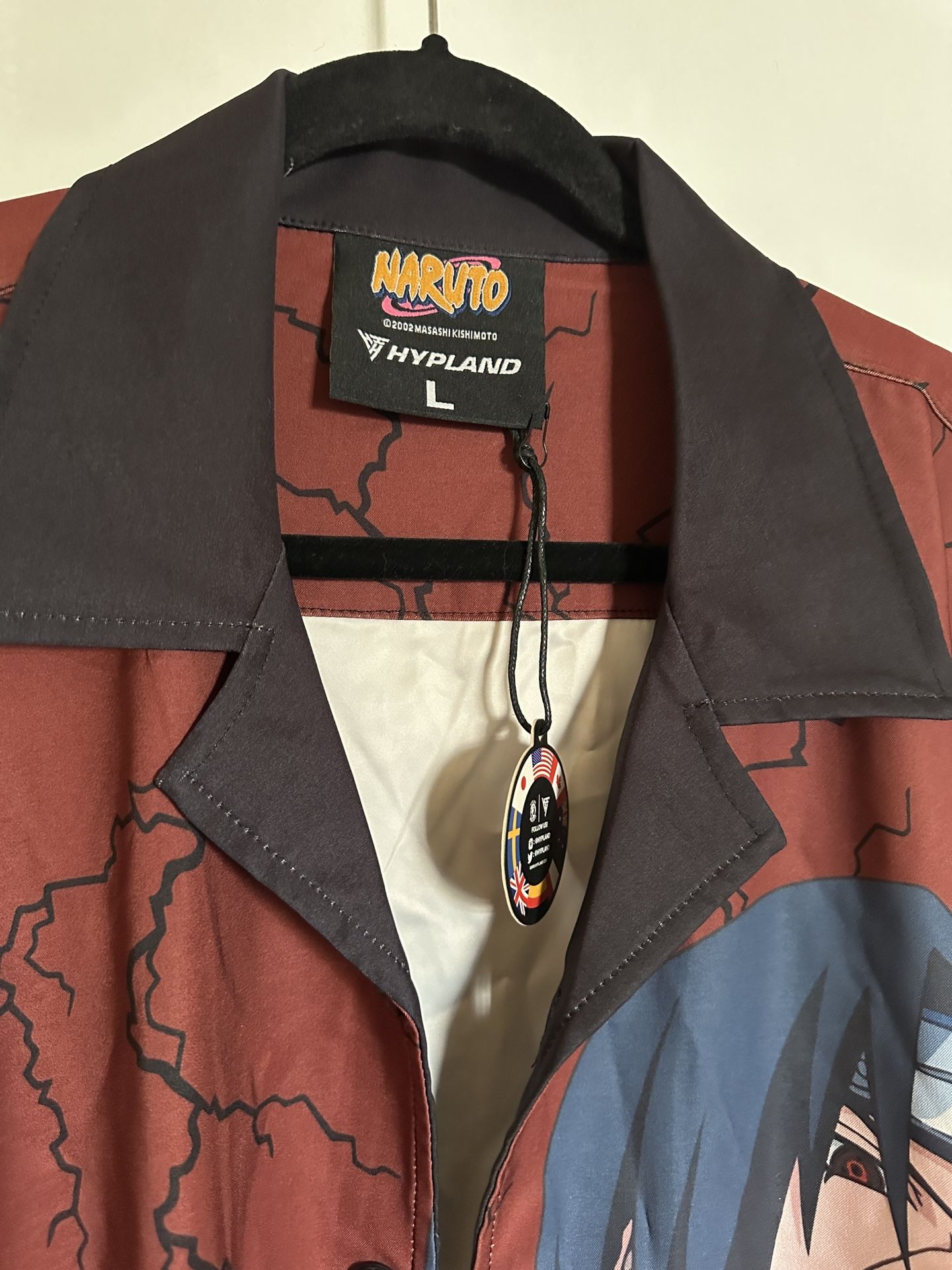 Hypland Anime Naruto Button Down Collared Shirt Large