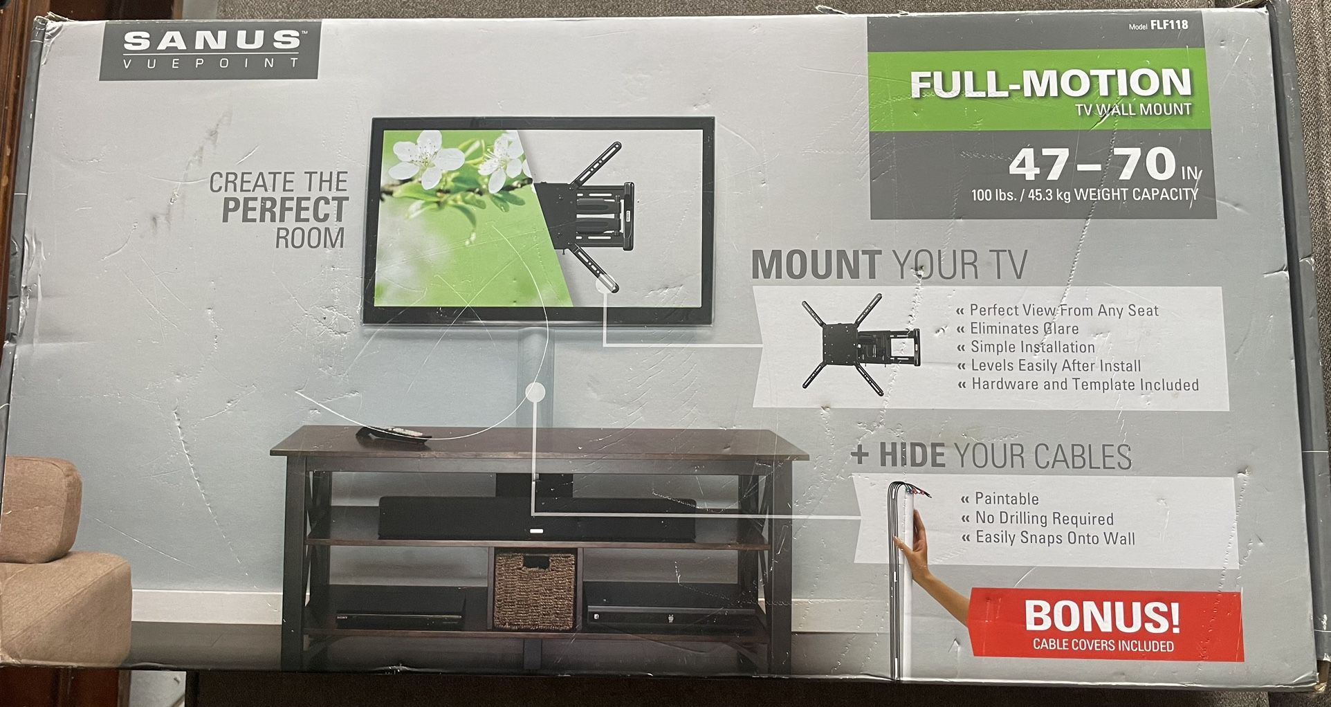 SANUS VUEPOINT TV WALL MOUNT FULL MOTION 47 To 70 in