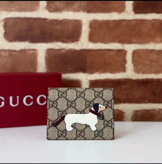 Guci New Dog Detail Mini Wallet